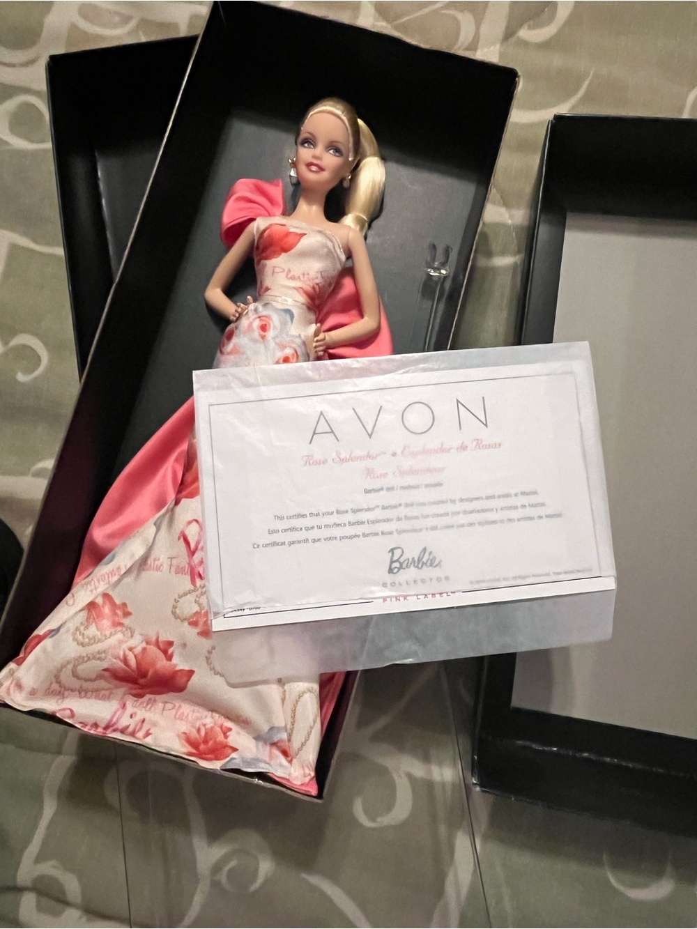 2010 Rose Splendor Barbie Doll Avon Exclusive Pink Label Robert Best NRFB T4349